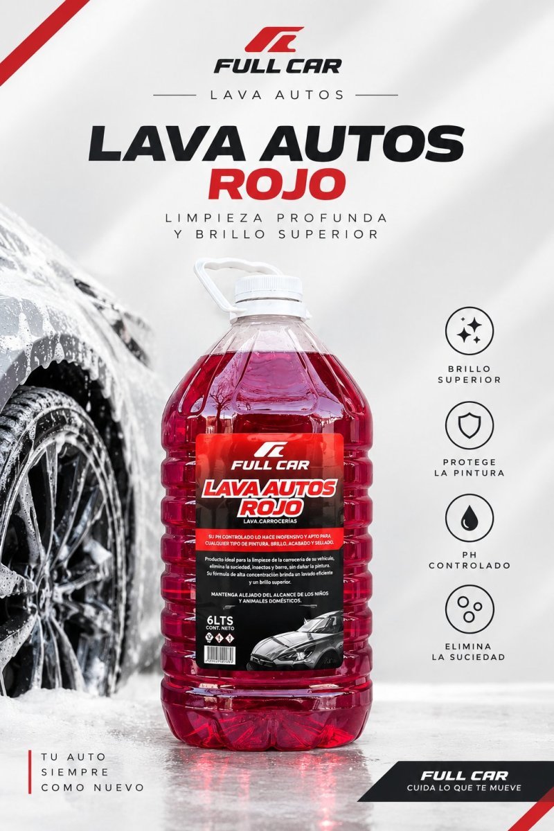 Shampoo Lava Auto Rojo